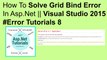 How to solve grid bind error in asp.net || visual studio 2015 #error tutorials 8