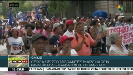 Inmigrantes y trabajadores chilenos marchan contra discirminación