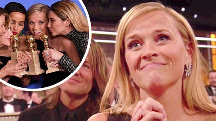 'I've cried 16 times!' Reese Witherspoon reveals she couldn't hold back emotions as Big Little Lies became winner of four Golden Globes.