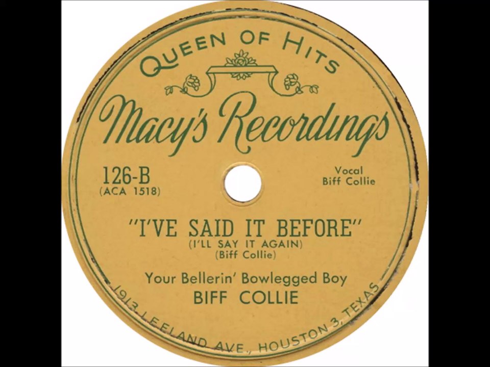 BIFF COLLIE  I've Said It Before MACY'S 1950