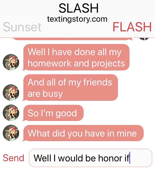 (TEXTING STORY) SUNSET AND FLASH CHAT