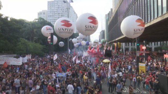 Sindicalistas realizan protestas en Sao Paulo contra reforma de las pensiones
