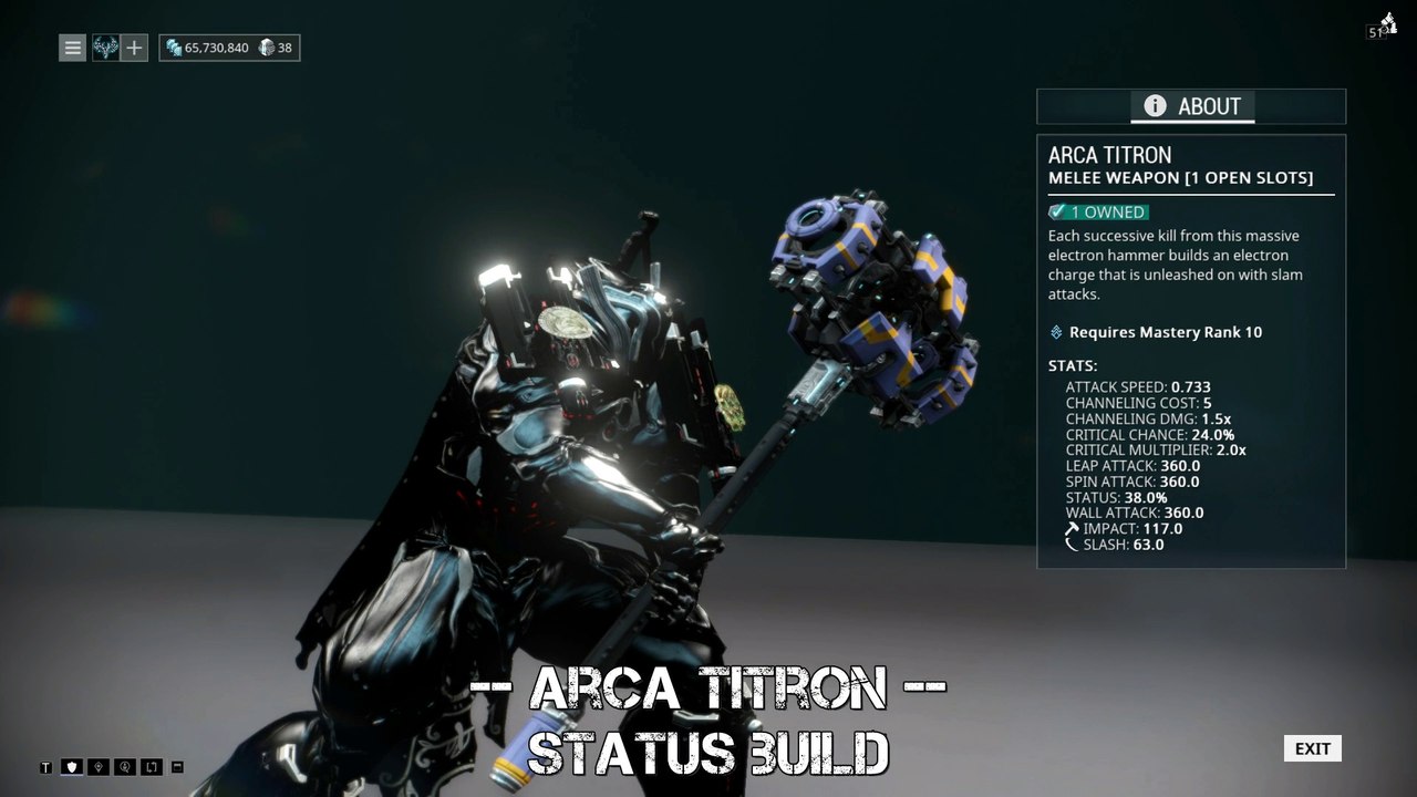 Warframe Arca Titron - Status Build