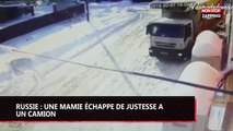 Russie : une mamie échappe de justesse à un camion (vidéo)