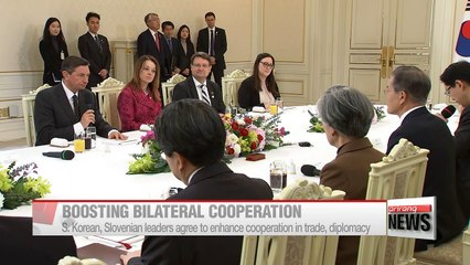 Pres. Moon holds summit meeting with Slovenian counterpart, invites delegates of OAR to Blue House