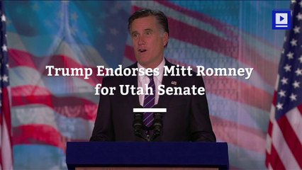 Trump Endorses Mitt Romney for Utah Senate