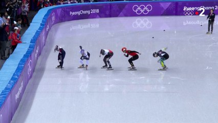 JO 2018 : Short track - 500 mètres Hommes. Thibaut Fauconnet s'arrête avant les quarts