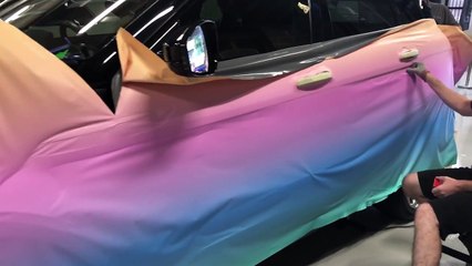 The Friday Wrap - Multi-Coloured Gradient Car Wrap + Porsche Macan S Black out Roof and Badges!
