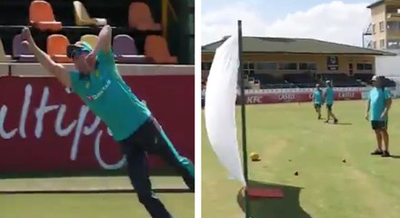 வீரர்களுக்கு கேட்ச் பிடிக்க புதுவகை பயிற்சியளிக்கும் ஆஸ்திரேலியா- வீடியோ