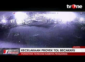 Ambruknya Tiang Pancang Tol Becakayu Terekam CCTV