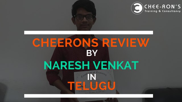Cheerons Reviews By Venkat Naresh Telugu | Digital Marketing Courses in Bangalore | cheerons.in