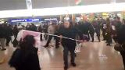 Clashes between Kurds and Turks in Hannover airport