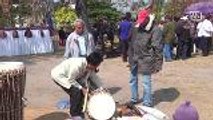 Traditional drums display in northeastern Thailand draw crowd