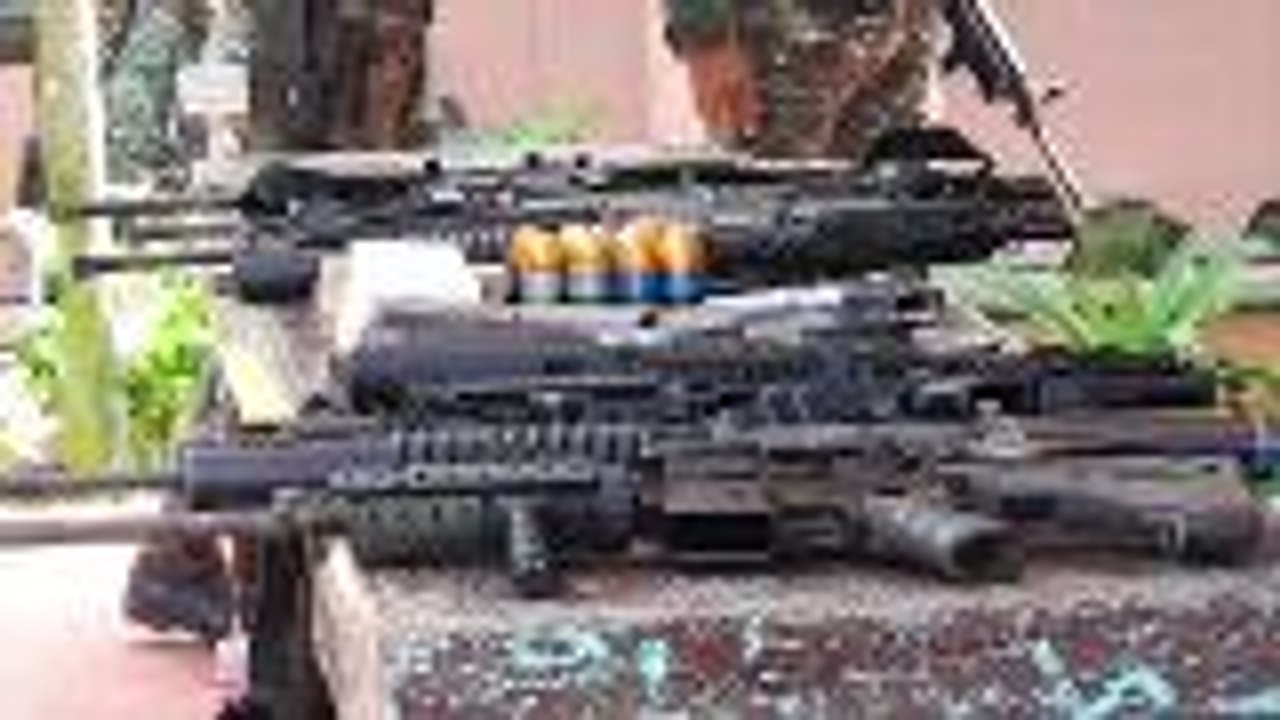 Weapons seized from armed Islamist militants in Marawi