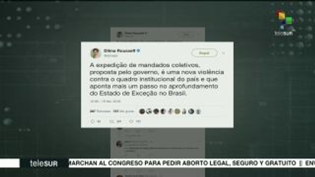 Brasil: Dilma Rousseff critica intervención militar en Río de Janeiro