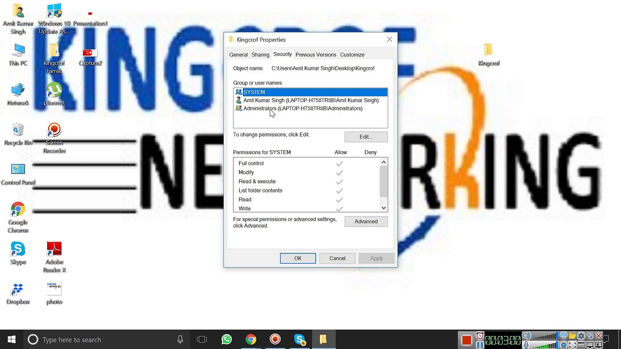 1 How To Apply Security, On Your Folder
