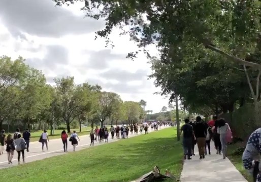 High School Students March 13 Miles to School Shooting Scene, Demand Change