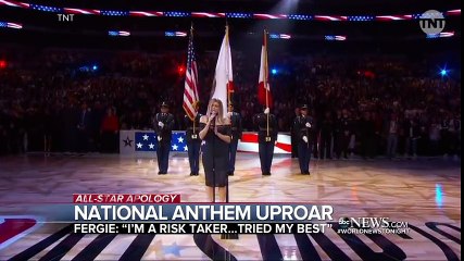 Fergie says her version of the national anthem 'didn't strike intended tone'