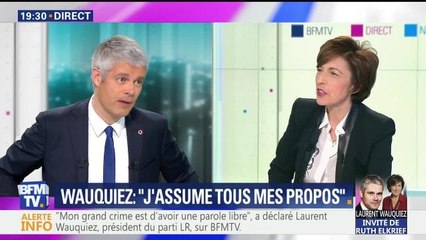 BFM TV : face à Ruth Elkrief, Laurent Wauquiez ne démord pas