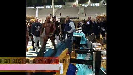Çıldıran Vücut Geliştirici'den Jüriye Efsane Yumruk