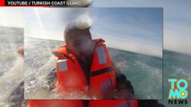 Crise des migrants : un migrant est secouru d'un navire en train de couler
