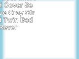 Sandyshow 2pcs Microfiber Duvet Cover Set Navy Blue Gray Stripe Printed Twin Bedding