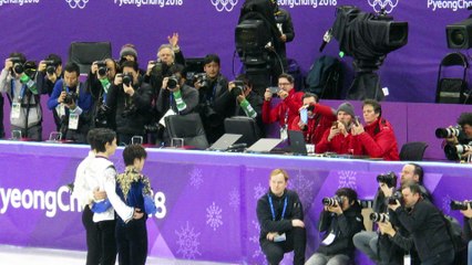 20180217 OWG Men's Venue Ceremony (Yuzuru Hanyu, Shoma Uno, & Javier Fernandez) Part 3s of 3