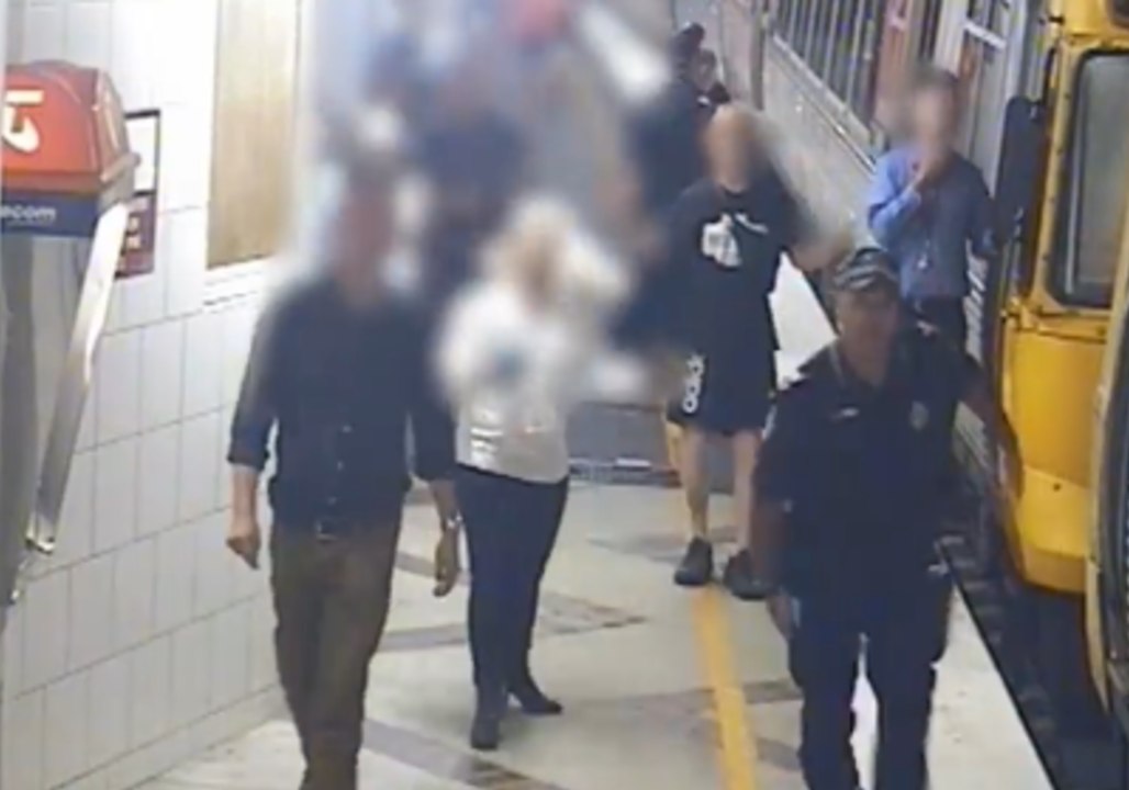 Police Officers Rescue Woman Who Slips Through Gap Between Train and Platform