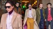 'We're obviously saving the pennies now': David Beckham and wife Victoria are seen leaving The Ritz in Paris with Brooklyn... just as retired footballer says he's watching his £337m fortune.