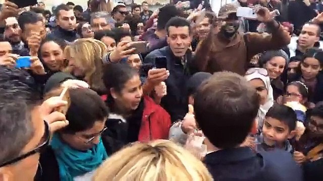 Emmanuel Macron Live Meeting with Tunisians in the Medina of Tunis