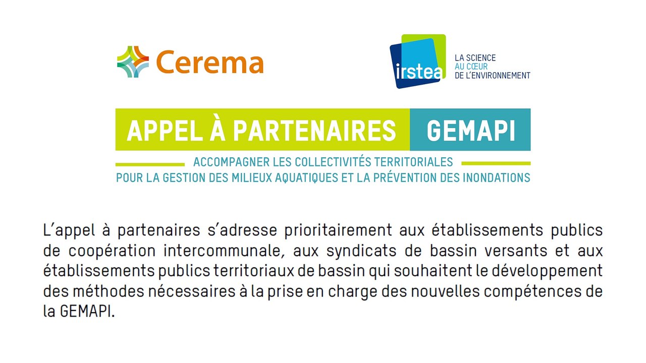 Appel à partenaires GEMAPI