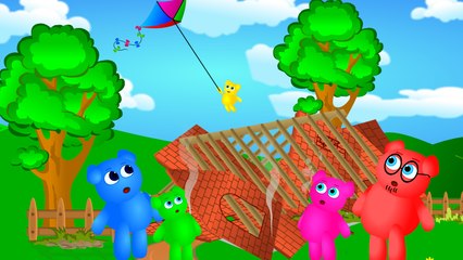 cute mega gummy bear kites flying Finger family song | Finger family nursery rhymes collections