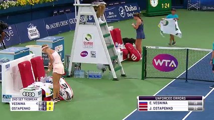 Dubai 2018 R16 Vesnina v Ostapenko