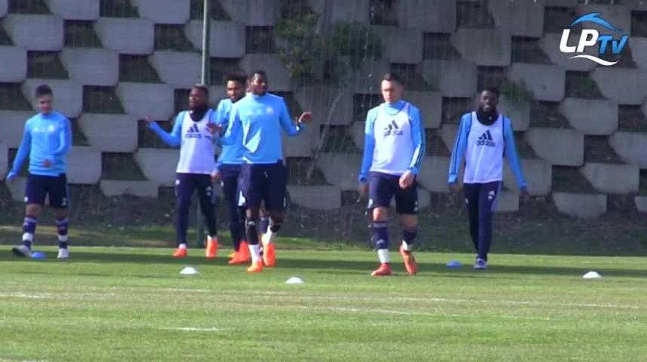 A l'entraînement avec les Olympiens juste avant le décollage pour Braga