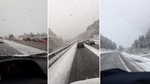 L'autoroute du soleil recouverte de neige