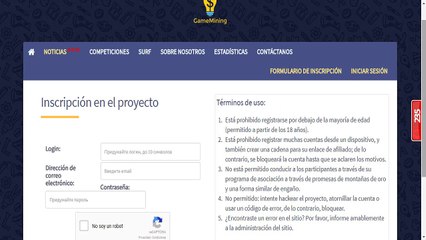 GameMining plataforma para generar rublos