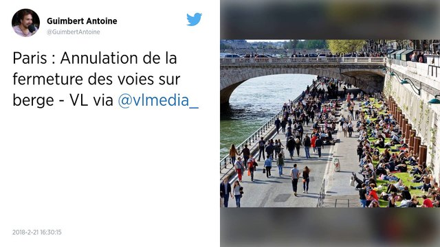Paris : la justice annule la piétonnisation des voies sur berges rive droite.