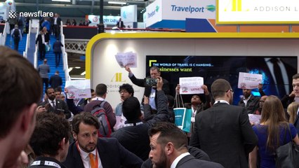 Addison Lee drivers storm Business Travel Show to protest pay cuts