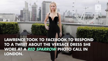 Jennifer Lawrence Calls Out 'Sexist' Remarks About Dress