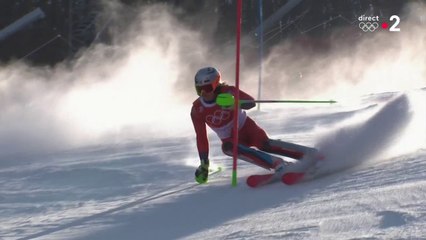 JO 2018 : Ski alpin - Slalom Hommes. Henrik Kristoffersen meilleur temps de la première manche