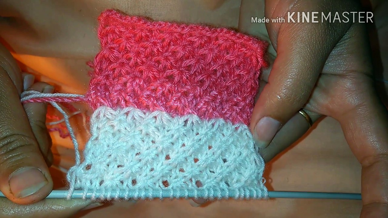 Star lace knitting design or pettern for ladies sweater cardigan or babies sweaters frock.