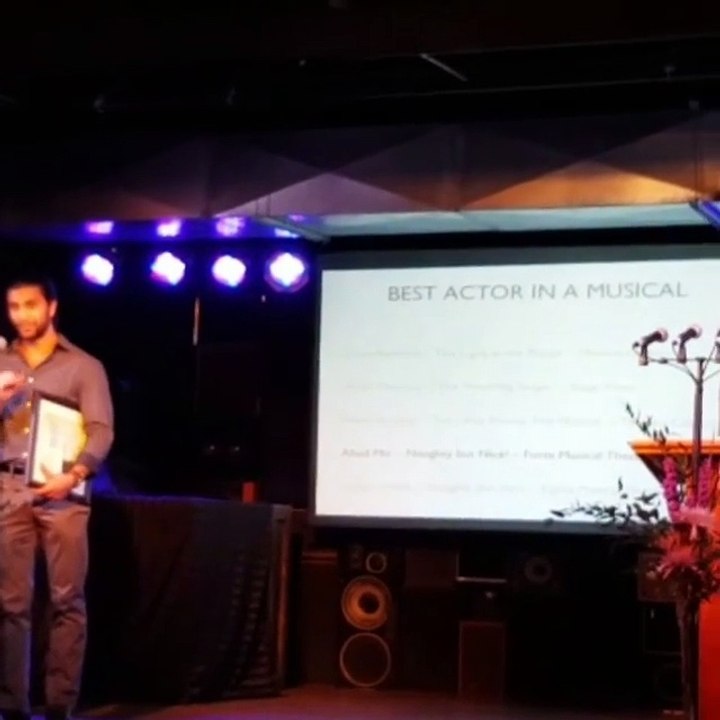 Ahad Raza Mir award winning speech|best actor in a musical roll. Calgary theater