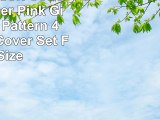 QzzieLife Soft Cotton Microfiber Pink Girls Floral Pattern 4PC Duvet Cover Set Full Size