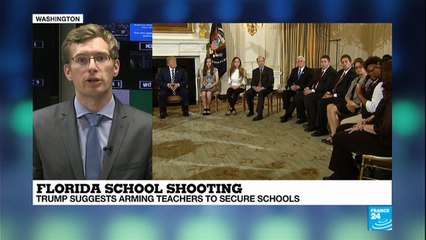 Trump promises solutions to gun debate