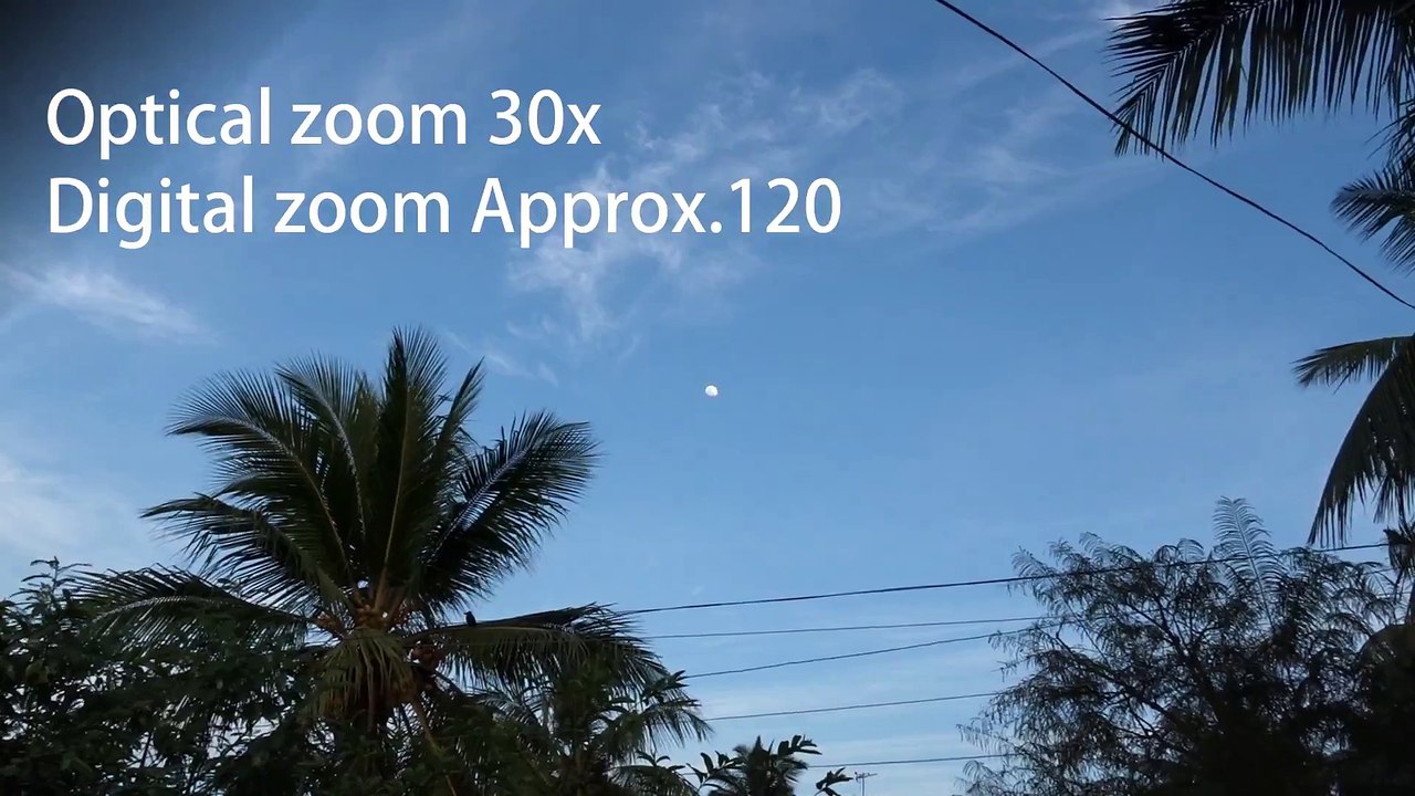 Sony DSC HX60v Moon Zoom Test Day and Night 2018