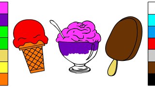 Best Learning Colors with Many Ice Cream -  Coloring Pages for Kids