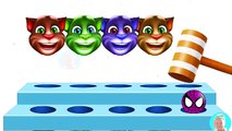 Talking Tom Head Finger Family Song Learn Colors   Colours for Kids