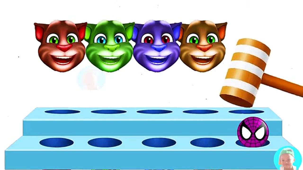 Talking Tom Head Finger Family Song Learn Colors   Colours for Kids