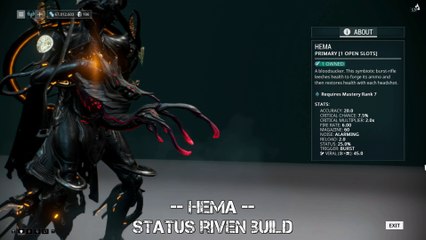Warframe Hema Status Riven Build
