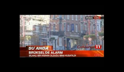 Brüksel'de polis, silahlı bir kişinin olduğu binayı kuşattı... Bölgeden görüntüler